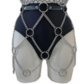 Faux Leather Link Chains Body Harness With Chains / Rock Star for