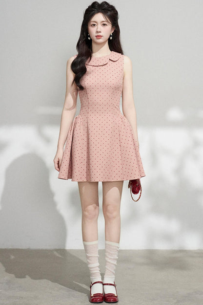 French Dot Dress + Cardigan
